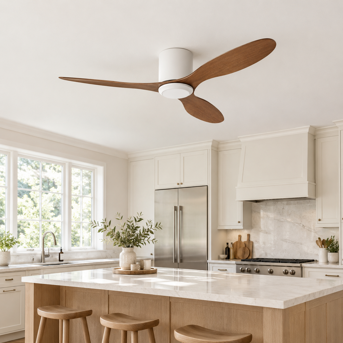 25/42/52Inch Ultra-Thin DC Ceiling Fan with Remote - 6-Speed Silent 3 Blades, Ideal for Low Ceilings & Minim Spaces Energy - Cuisine