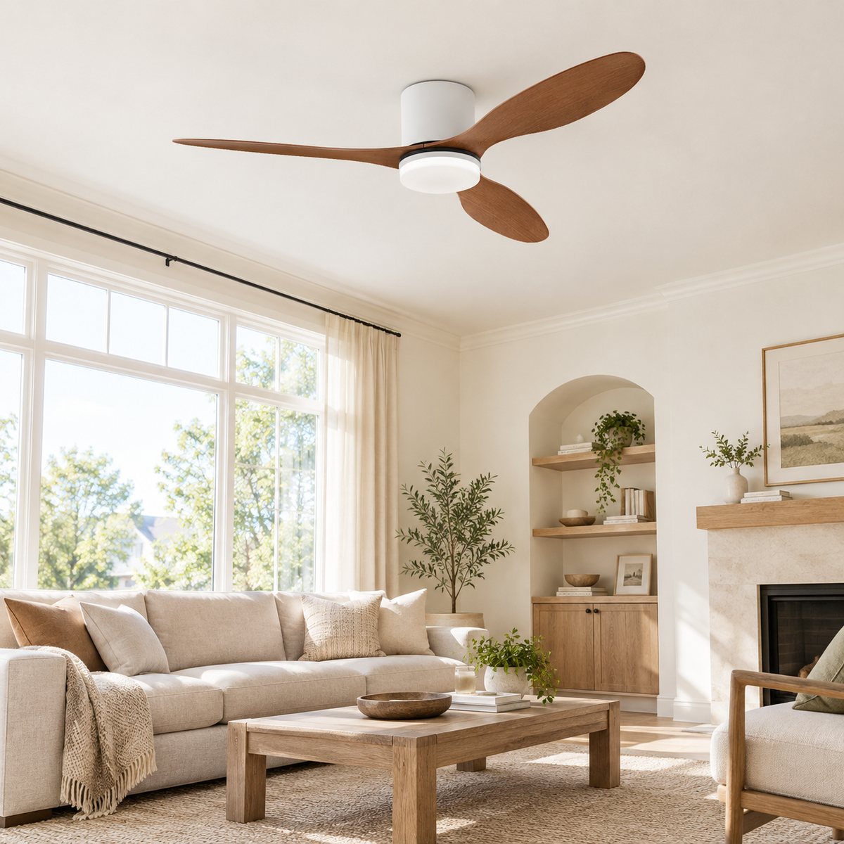 25/42/52Inch Ultra-Thin DC Ceiling Fan with Remote - 6-Speed Silent 3 Blades, Ideal for Low Ceilings & Minim Spaces Energy - Image 1 Image