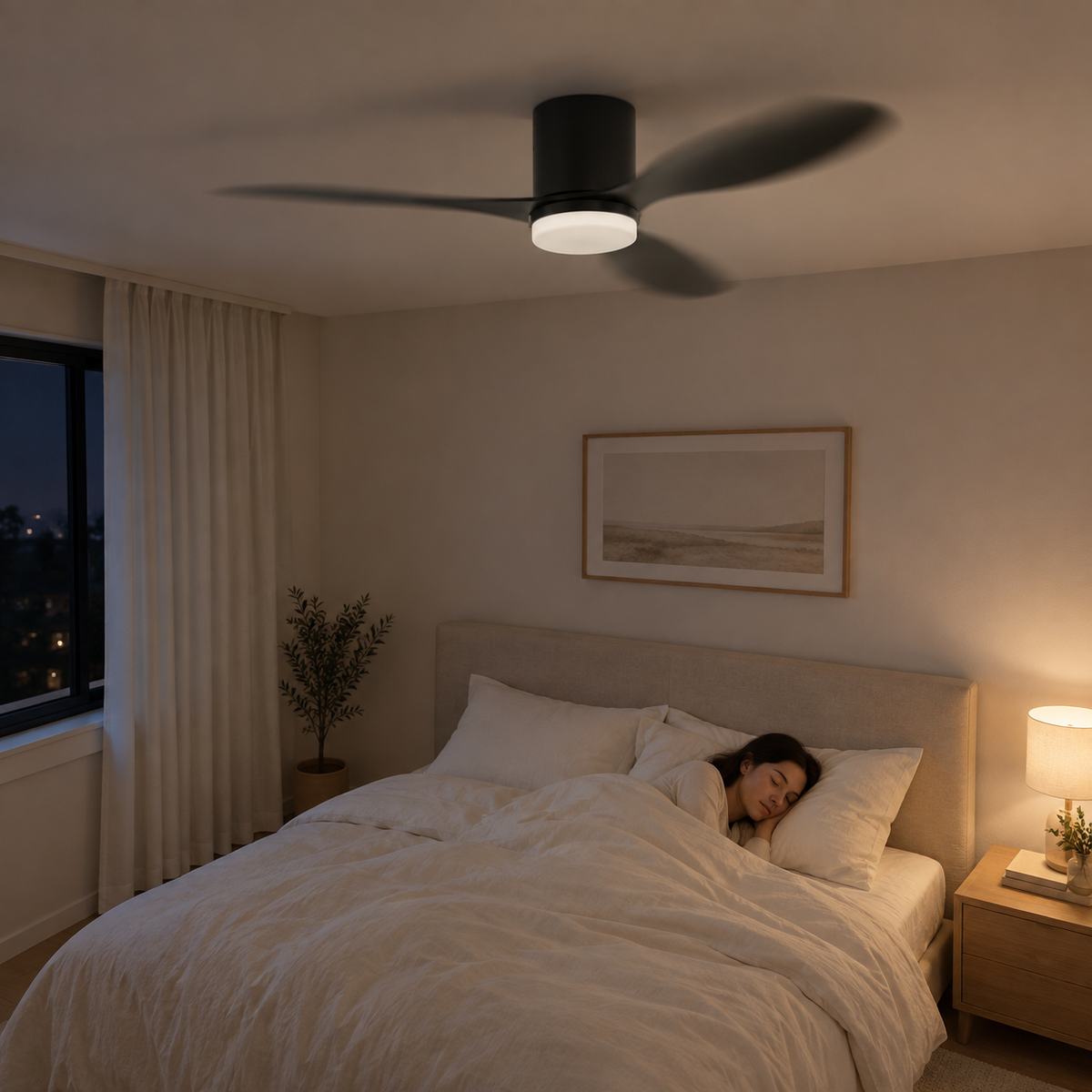 25/42/52Inch Ultra-Thin DC Ceiling Fan with Remote - 6-Speed Silent 3 Blades, Ideal for Low Ceilings & Minim Spaces Energy - Image 2 Image