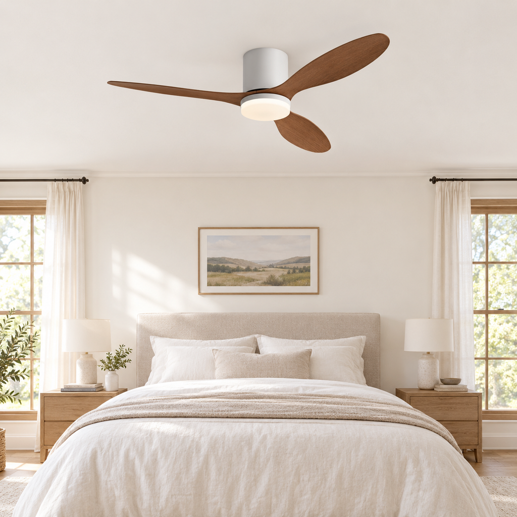 25/42/52Inch Ultra-Thin DC Ceiling Fan with Remote - 6-Speed Silent 3 Blades, Ideal for Low Ceilings & Minim Spaces Energy - Chambre