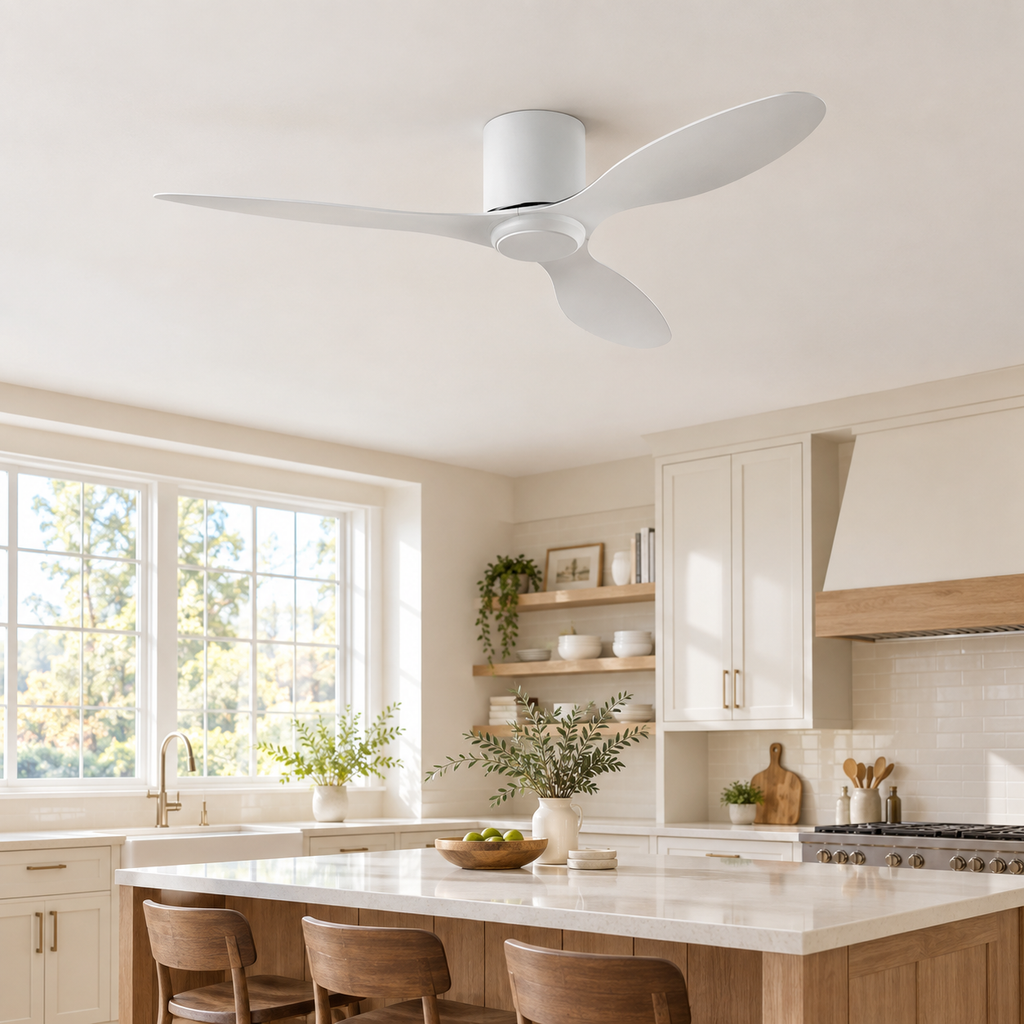 25/42/52Inch Ultra-Thin DC Ceiling Fan with Remote - 6-Speed Silent 3 Blades, Ideal for Low Ceilings & Minim Spaces Energy - Cuisine