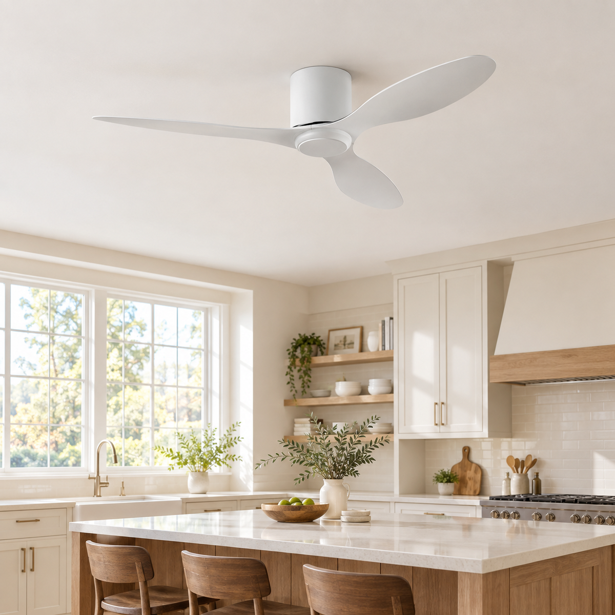 25/42/52Inch Ultra-Thin DC Ceiling Fan with Remote - 6-Speed Silent 3 Blades, Ideal for Low Ceilings & Minim Spaces Energy - Cuisine