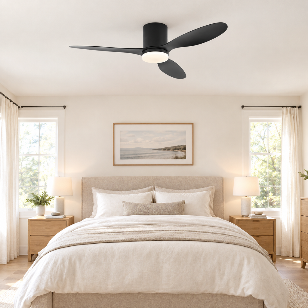 25/42/52Inch Ultra-Thin DC Ceiling Fan with Remote - 6-Speed Silent 3 Blades, Ideal for Low Ceilings & Minim Spaces Energy - Chambre