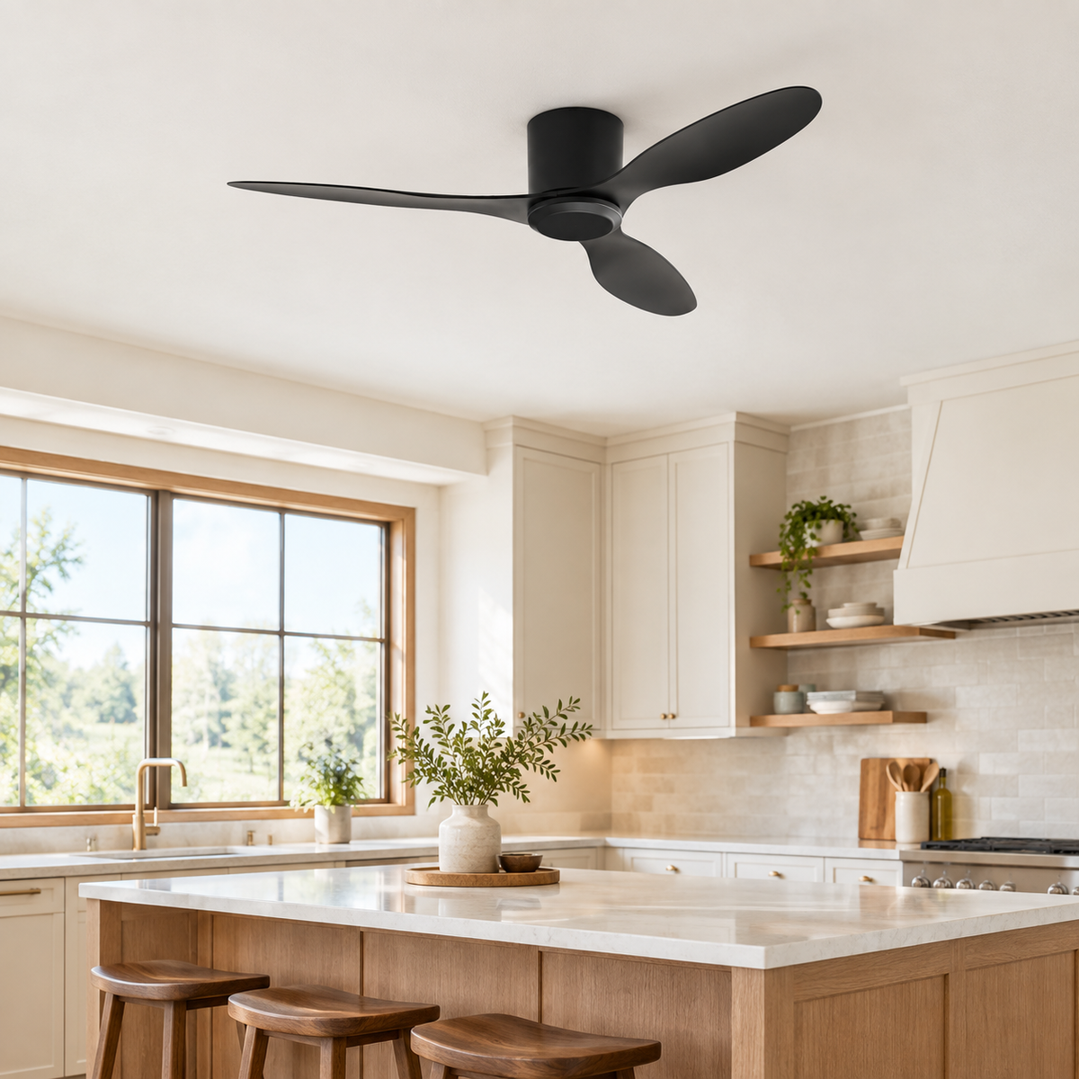25/42/52Inch Ultra-Thin DC Ceiling Fan with Remote - 6-Speed Silent 3 Blades, Ideal for Low Ceilings & Minim Spaces Energy - Cuisine