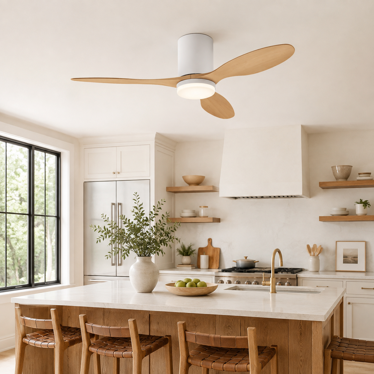 25/42/52Inch Ultra-Thin DC Ceiling Fan with Remote - 6-Speed Silent 3 Blades, Ideal for Low Ceilings & Minim Spaces Energy - Cuisine
