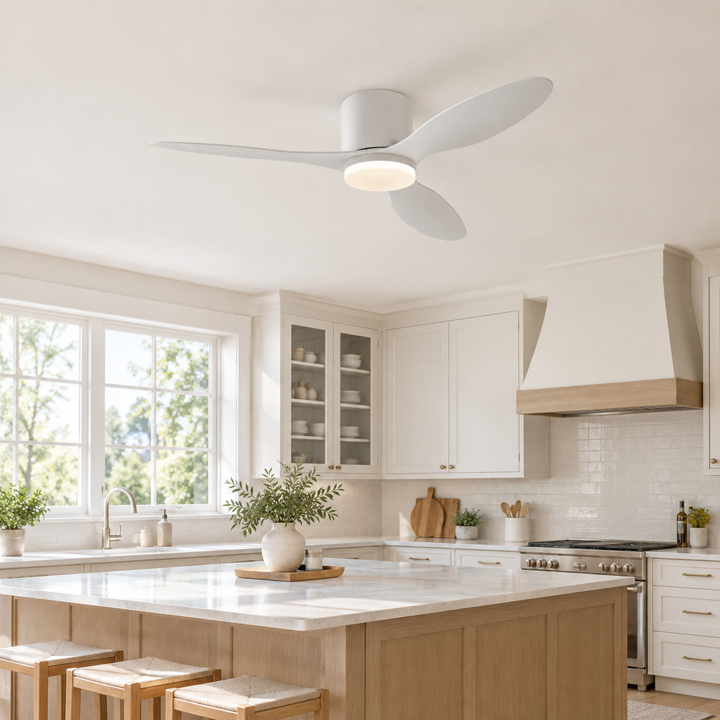 25/42/52Inch Ultra-Thin DC Ceiling Fan with Remote - 6-Speed Silent 3 Blades, Ideal for Low Ceilings & Minim Spaces Energy - Cuisine