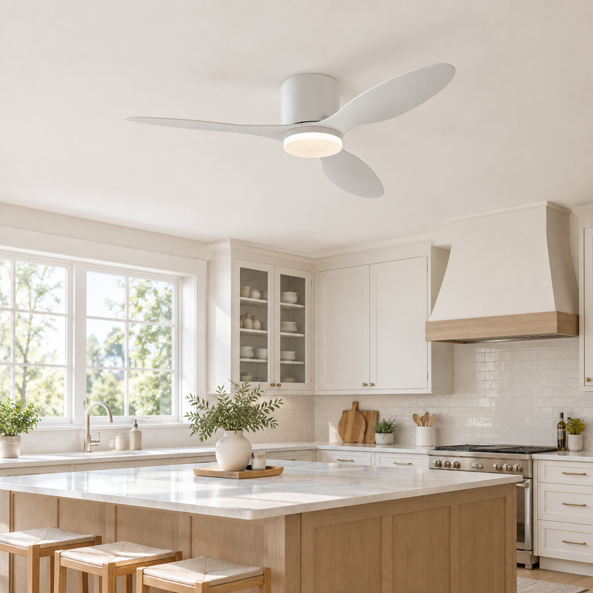25/42/52Inch Ultra-Thin DC Ceiling Fan with Remote - 6-Speed Silent 3 Blades, Ideal for Low Ceilings & Minim Spaces Energy - Cuisine