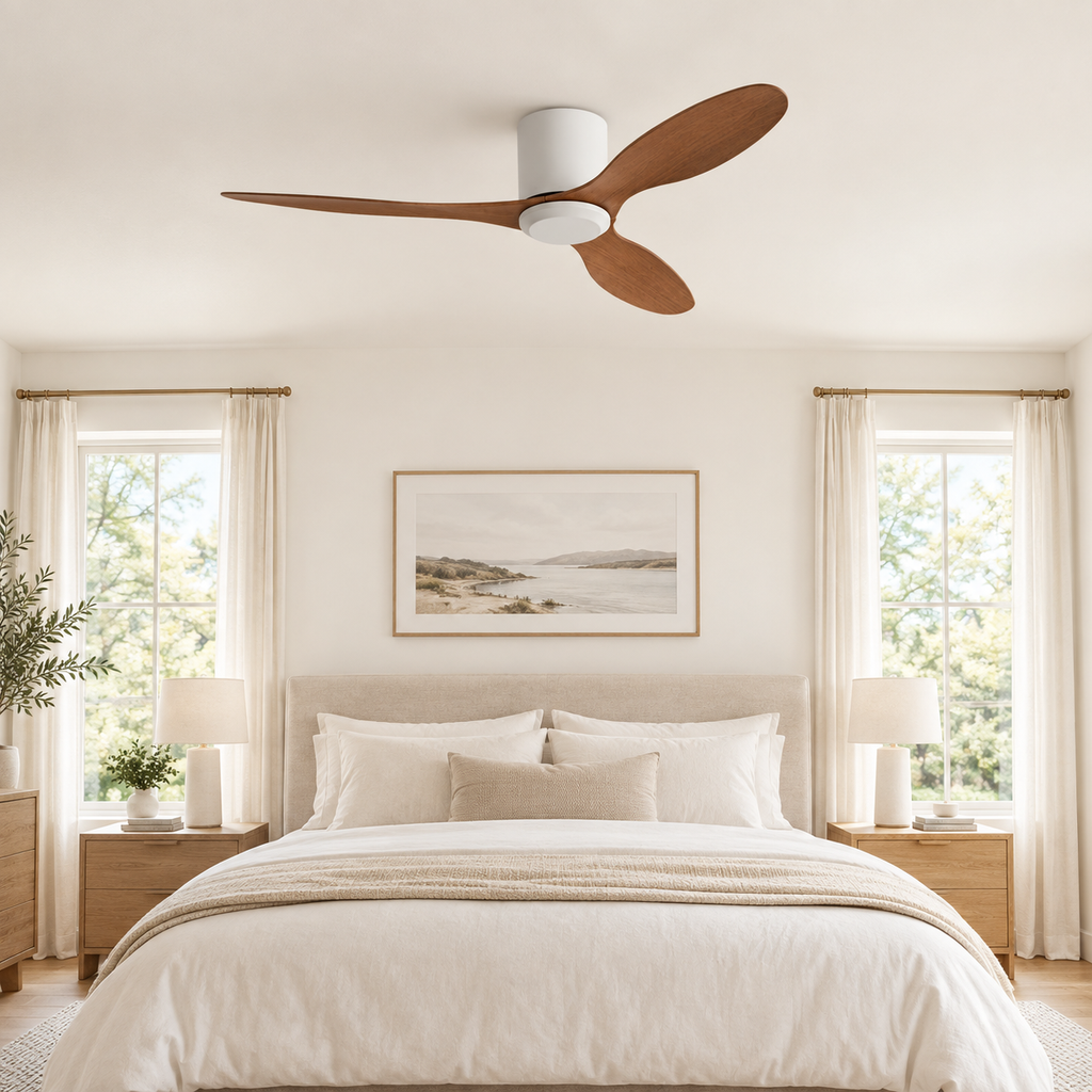 25/42/52Inch Ultra-Thin DC Ceiling Fan with Remote - 6-Speed Silent 3 Blades, Ideal for Low Ceilings & Minim Spaces Energy - Chambre