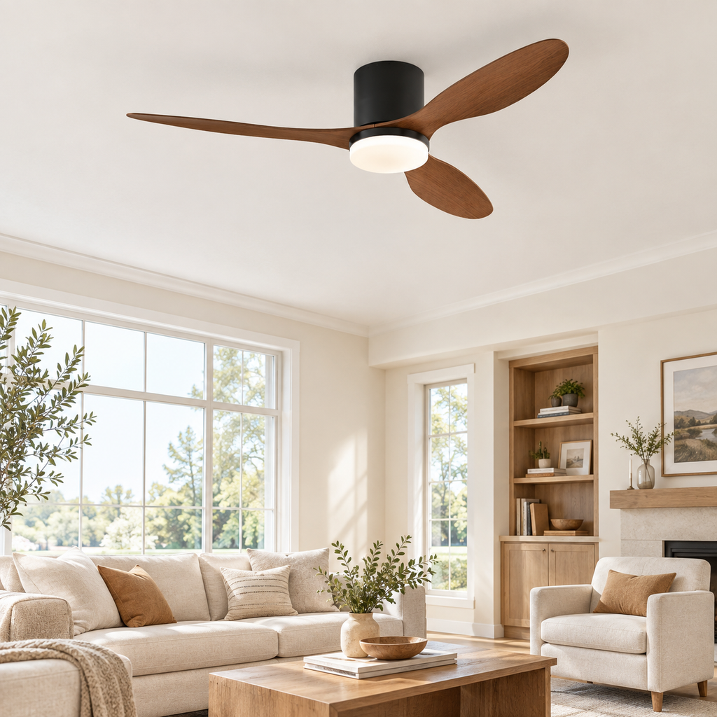 25/42/52Inch Ultra-Thin DC Ceiling Fan with Remote - 6-Speed Silent 3 Blades, Ideal for Low Ceilings & Minim Spaces Energy - Salon