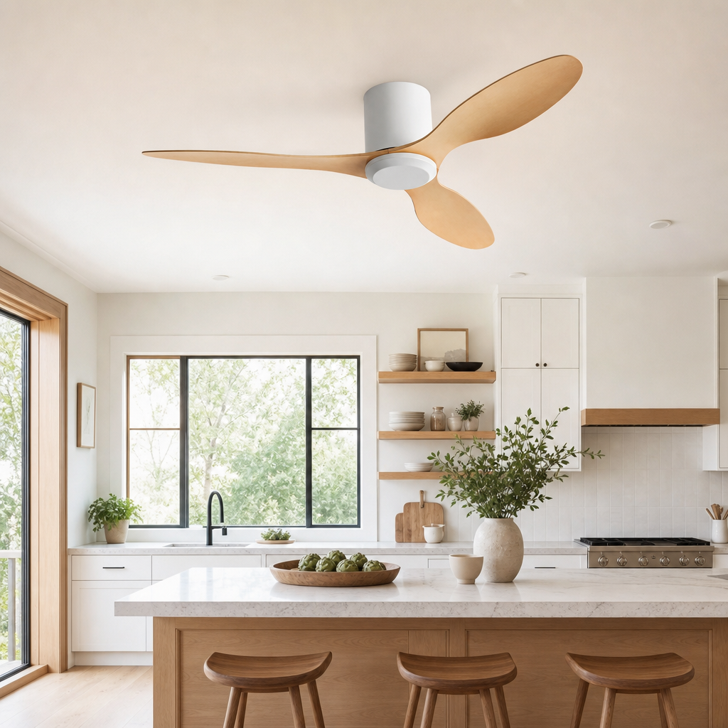25/42/52Inch Ultra-Thin DC Ceiling Fan with Remote - 6-Speed Silent 3 Blades, Ideal for Low Ceilings & Minim Spaces Energy - Cuisine
