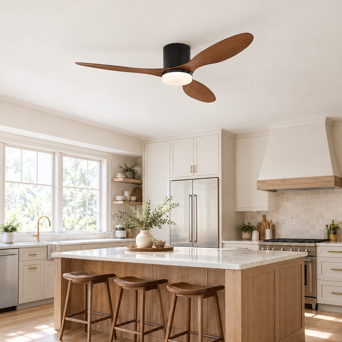 25/42/52Inch Ultra-Thin DC Ceiling Fan with Remote - 6-Speed Silent 3 Blades, Ideal for Low Ceilings & Minim Spaces Energy - Cuisine