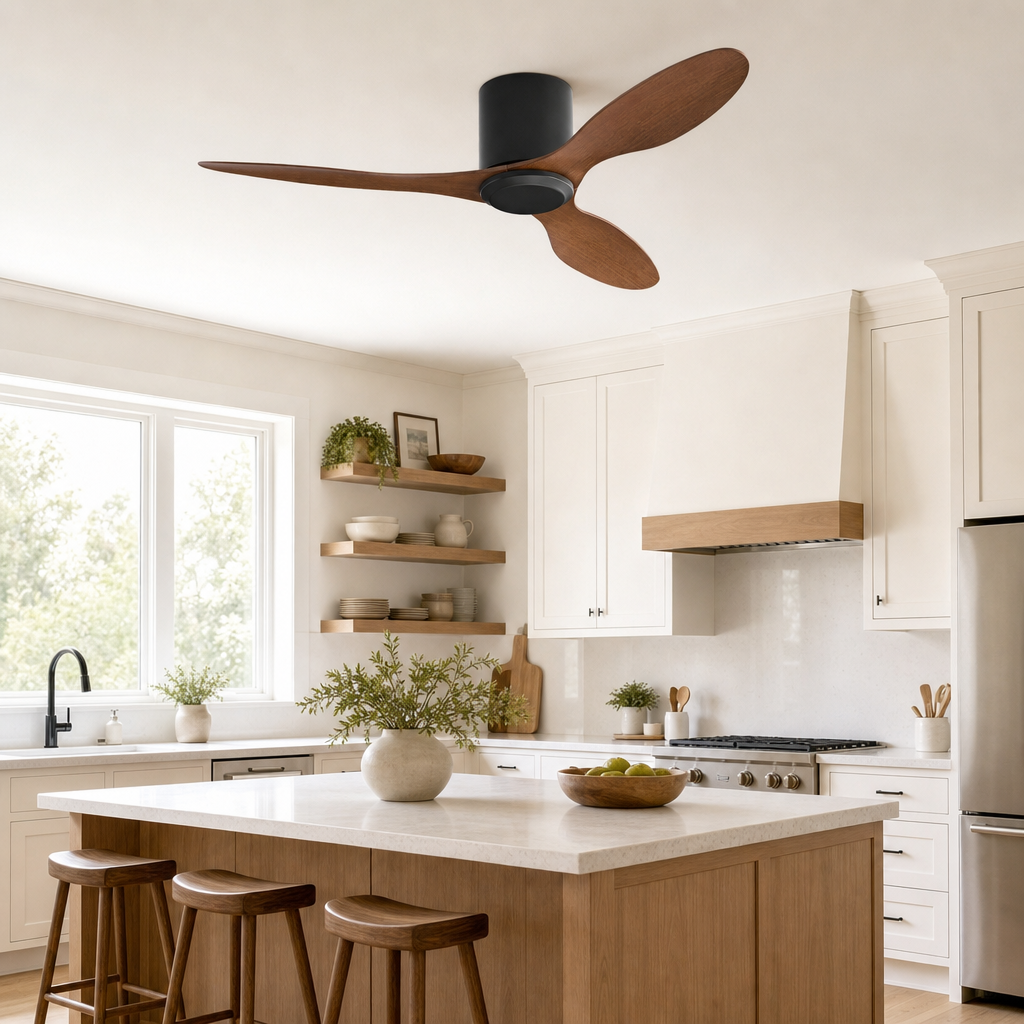 25/42/52Inch Ultra-Thin DC Ceiling Fan with Remote - 6-Speed Silent 3 Blades, Ideal for Low Ceilings & Minim Spaces Energy - Cuisine