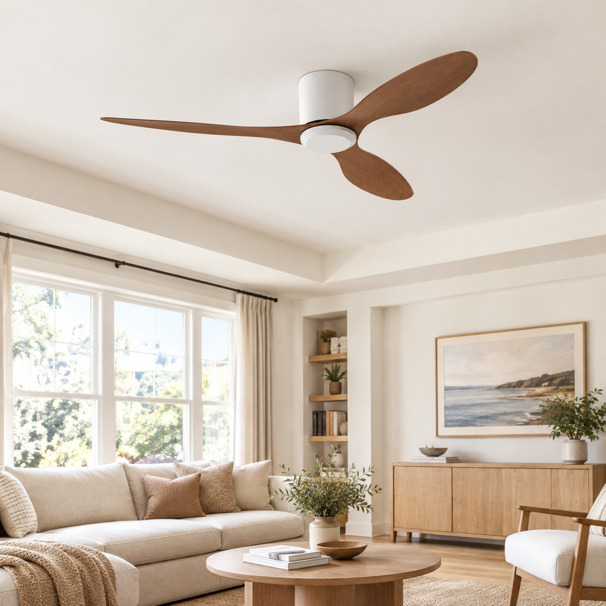 25/42/52Inch Ultra-Thin DC Ceiling Fan with Remote - 6-Speed Silent 3 Blades, Ideal for Low Ceilings & Minim Spaces Energy - Salon