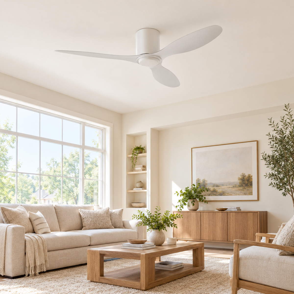 25/42/52Inch Ultra-Thin DC Ceiling Fan with Remote - 6-Speed Silent 3 Blades, Ideal for Low Ceilings & Minim Spaces Energy - Image 1 Image