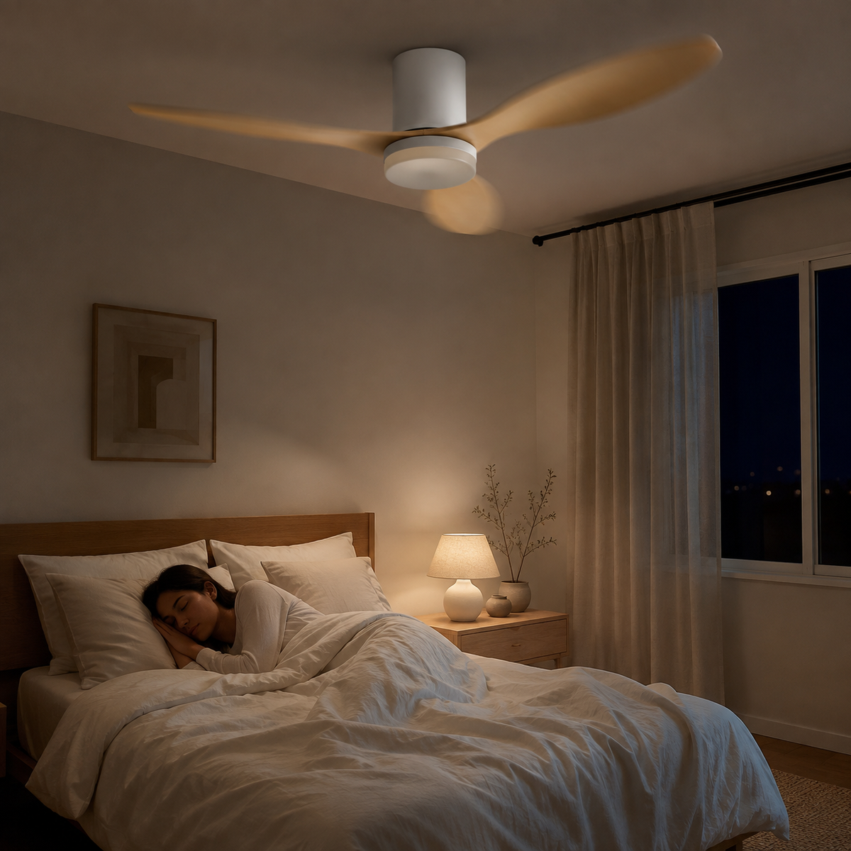 25/42/52Inch Ultra-Thin DC Ceiling Fan with Remote - 6-Speed Silent 3 Blades, Ideal for Low Ceilings & Minim Spaces Energy - Image 2 Image