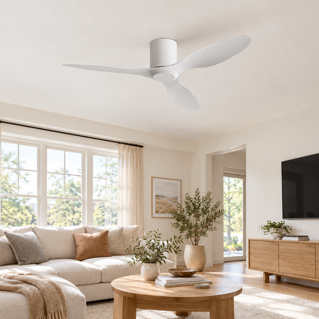 25/42/52Inch Ultra-Thin DC Ceiling Fan with Remote - 6-Speed Silent 3 Blades, Ideal for Low Ceilings & Minim Spaces Energy - Salon