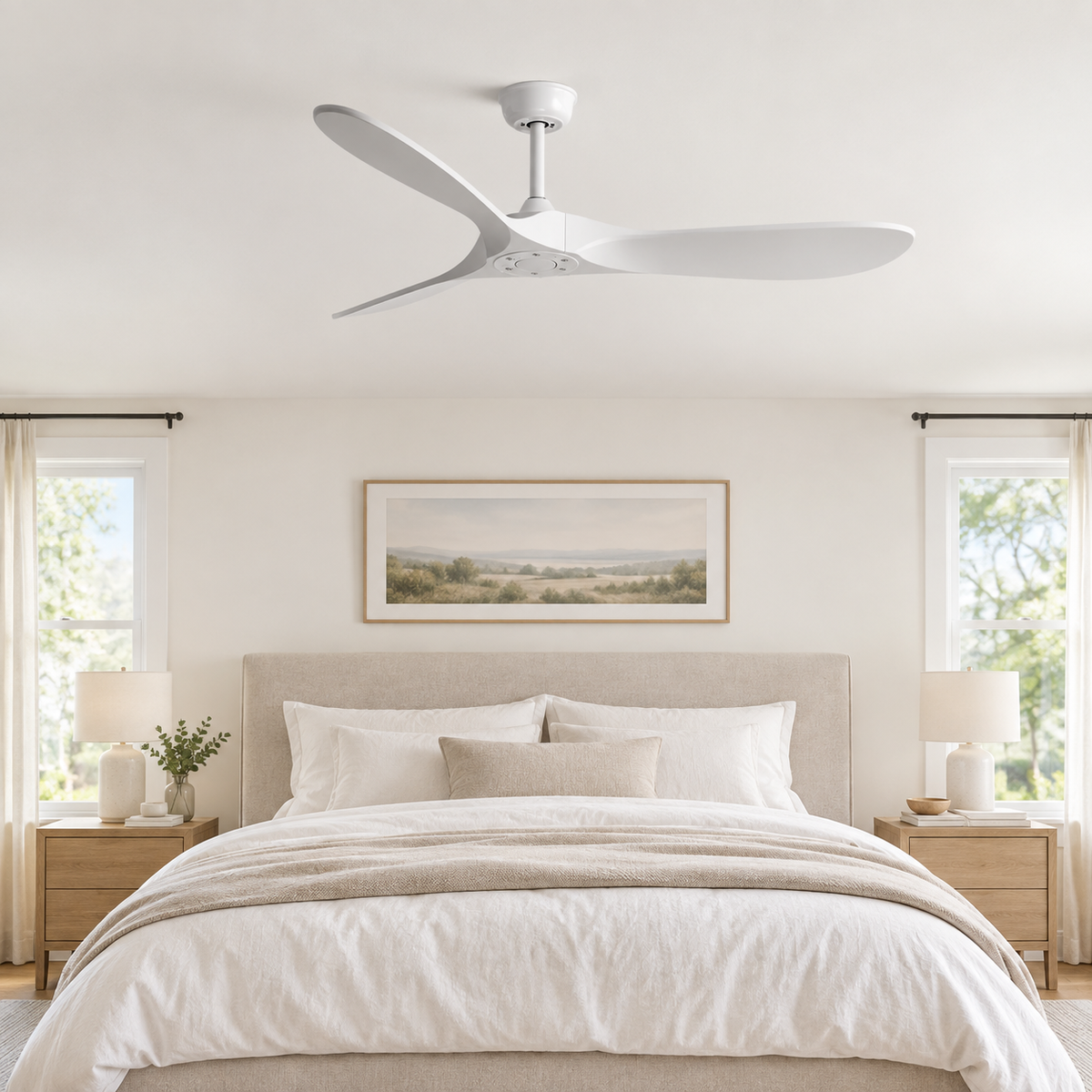 36/42/52/60 Inch Ceiling Fan Industrial Vintage ABS Ventilator No Light Remote Control Decorative Blower Retro Large Fans - Chambre