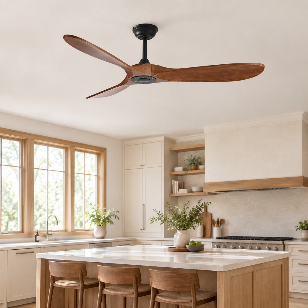 36/42/52/60 Inch Ceiling Fan Industrial Vintage ABS Ventilator No Light Remote Control Decorative Blower Retro Large Fans - Cuisine