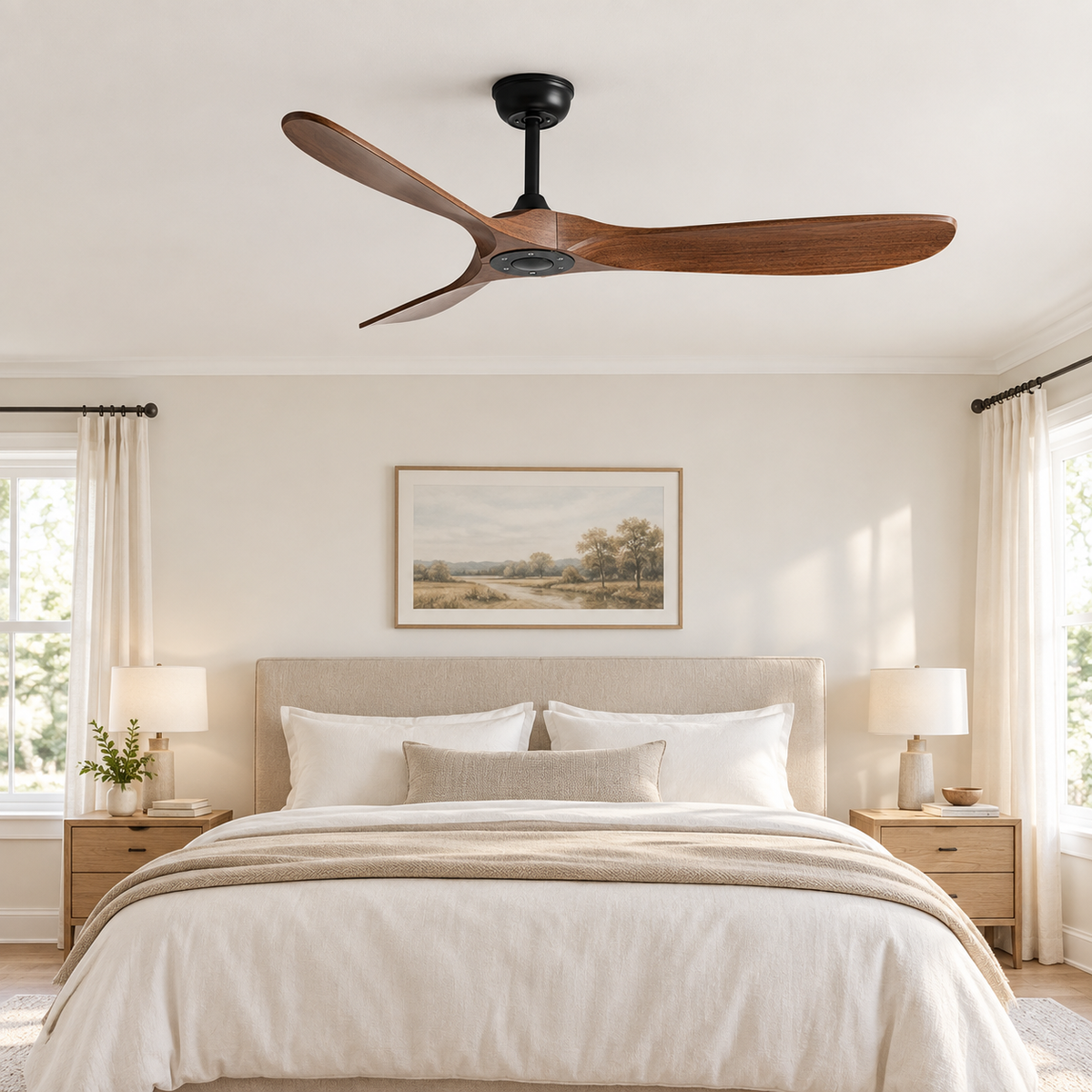 36/42/52/60 Inch Ceiling Fan Industrial Vintage ABS Ventilator No Light Remote Control Decorative Blower Retro Large Fans - Chambre