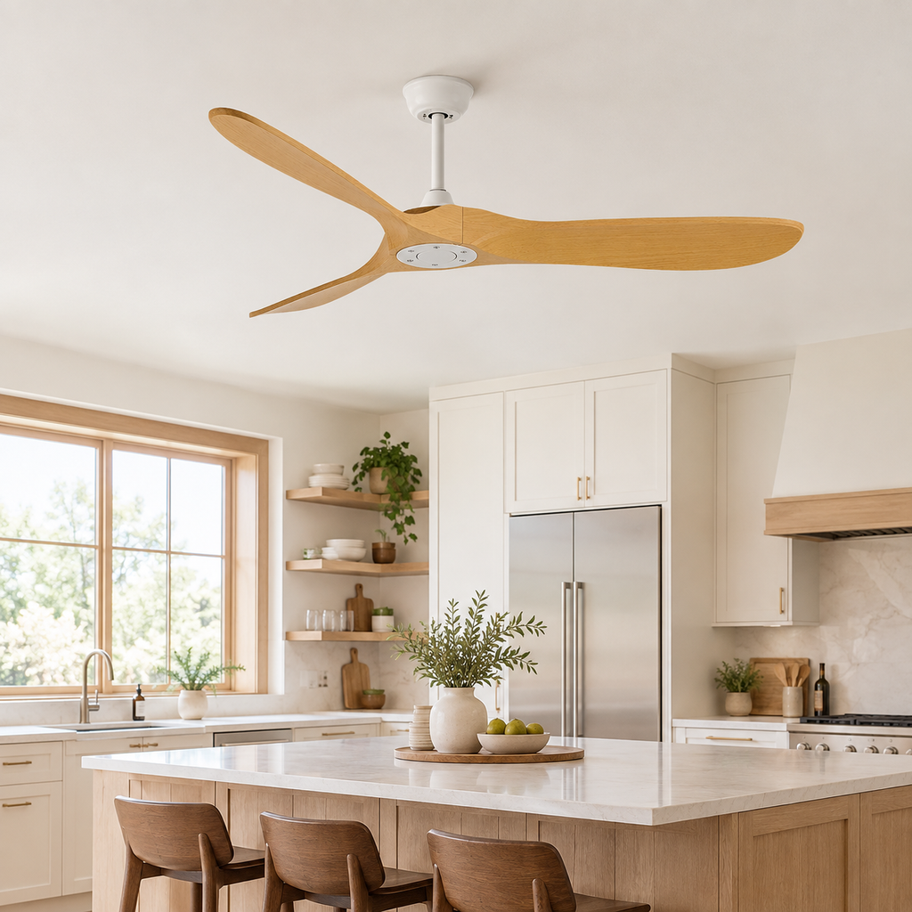 36/42/52/60 Inch Ceiling Fan Industrial Vintage ABS Ventilator No Light Remote Control Decorative Blower Retro Large Fans - Cuisine