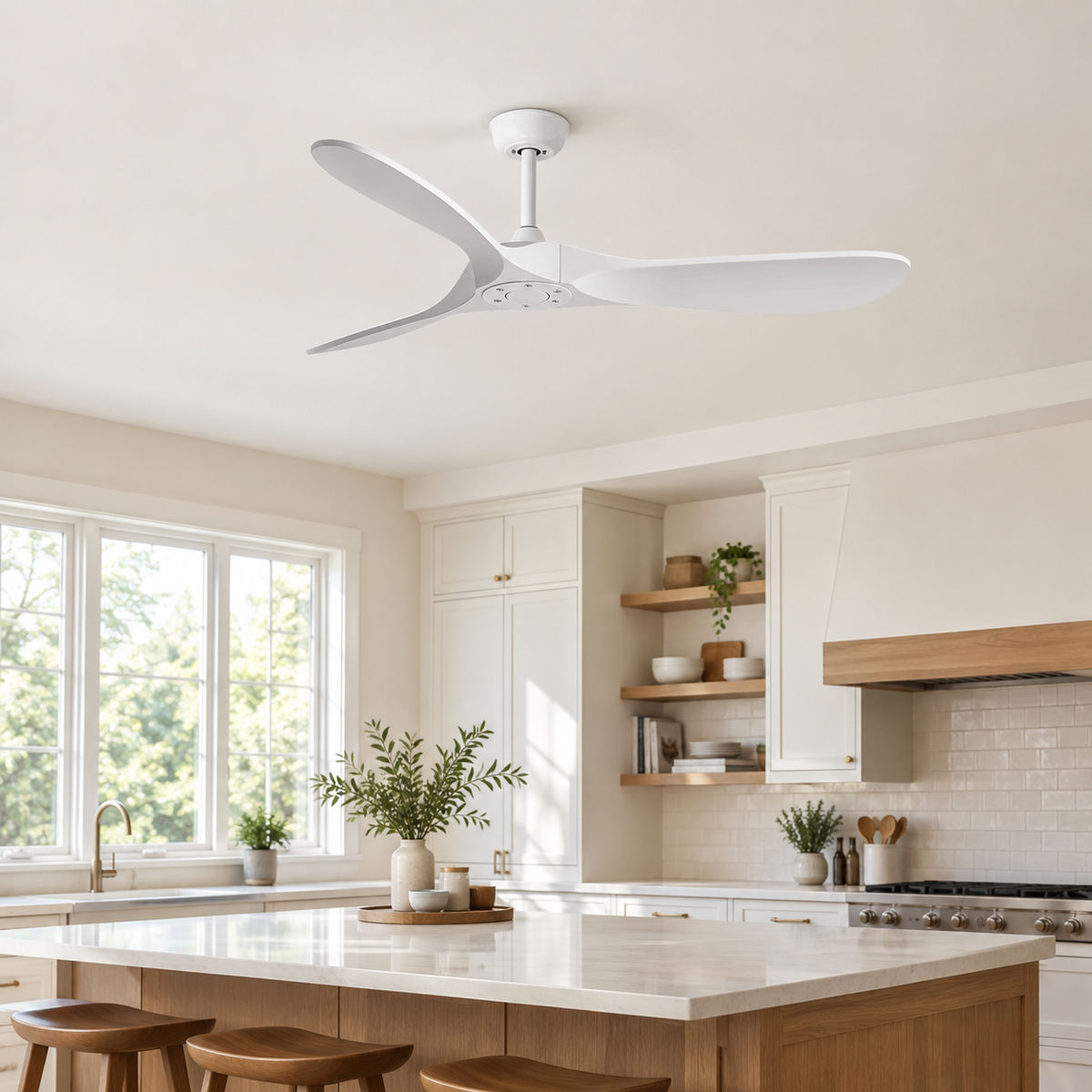 36/42/52/60 Inch Ceiling Fan Industrial Vintage ABS Ventilator No Light Remote Control Decorative Blower Retro Large Fans - Cuisine