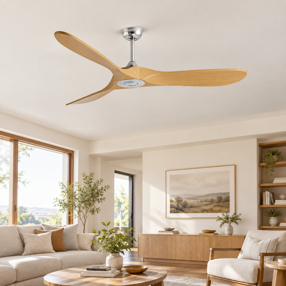 36/42/52/60 Inch Ceiling Fan Industrial Vintage ABS Ventilator No Light Remote Control Decorative Blower Retro Large Fans - Salon