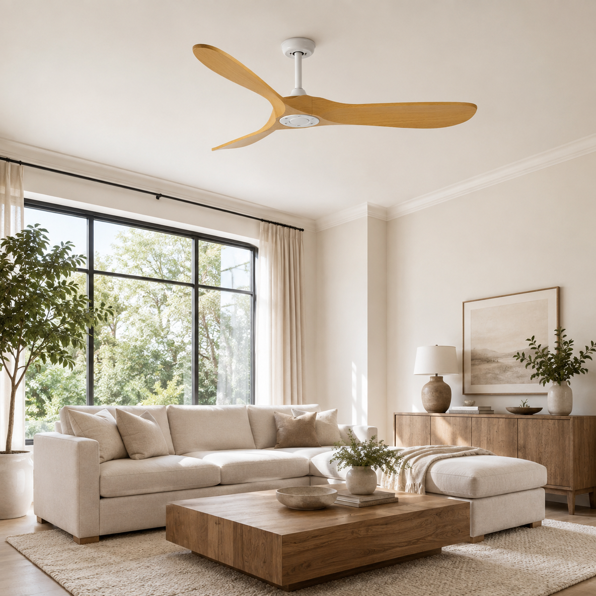 36/42/52/60 Inch Ceiling Fan Industrial Vintage ABS Ventilator No Light Remote Control Decorative Blower Retro Large Fans - Image 1 Image