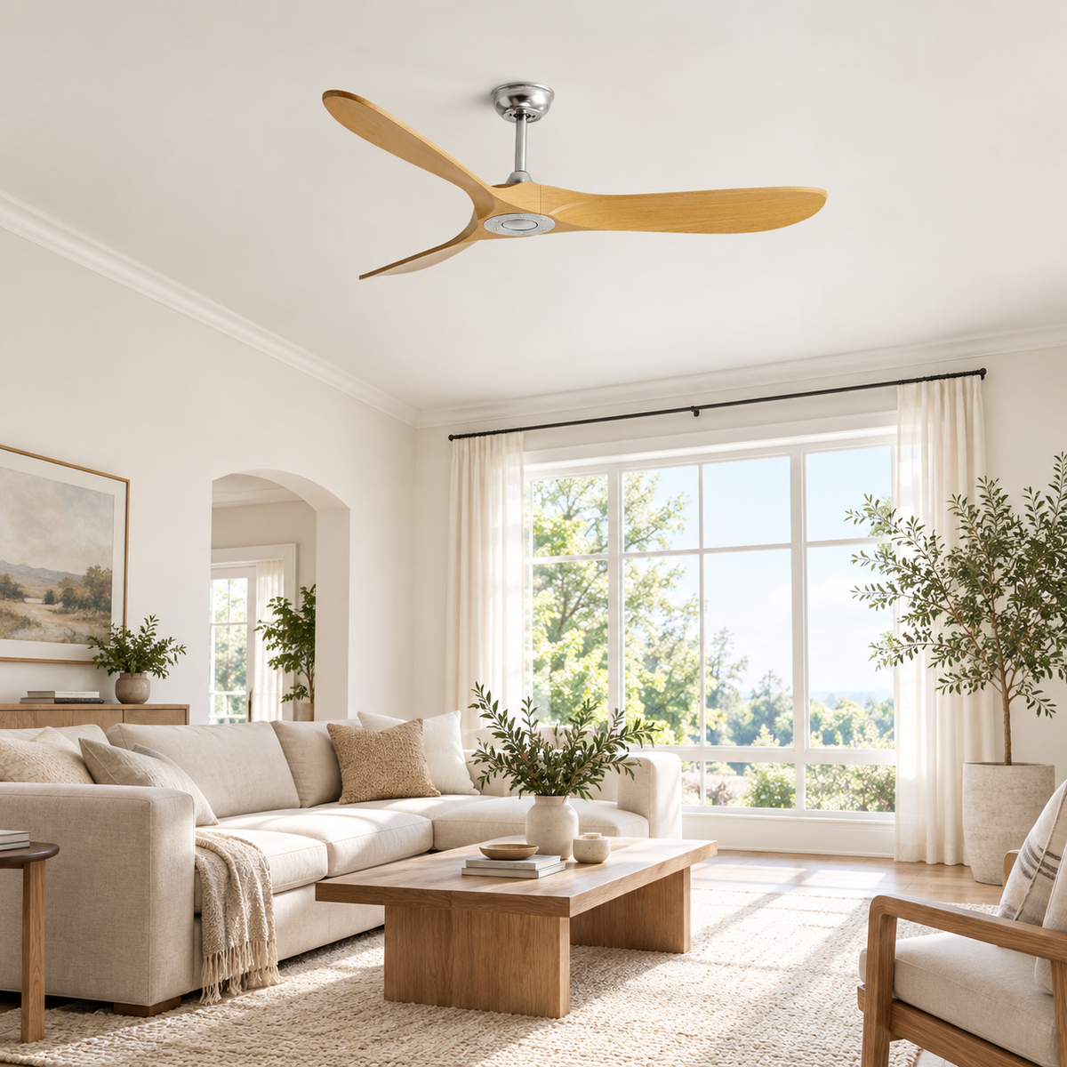 36/42/52/60 Inch Ceiling Fan Industrial Vintage ABS Ventilator No Light Remote Control Decorative Blower Retro Large Fans - Image 1 Image