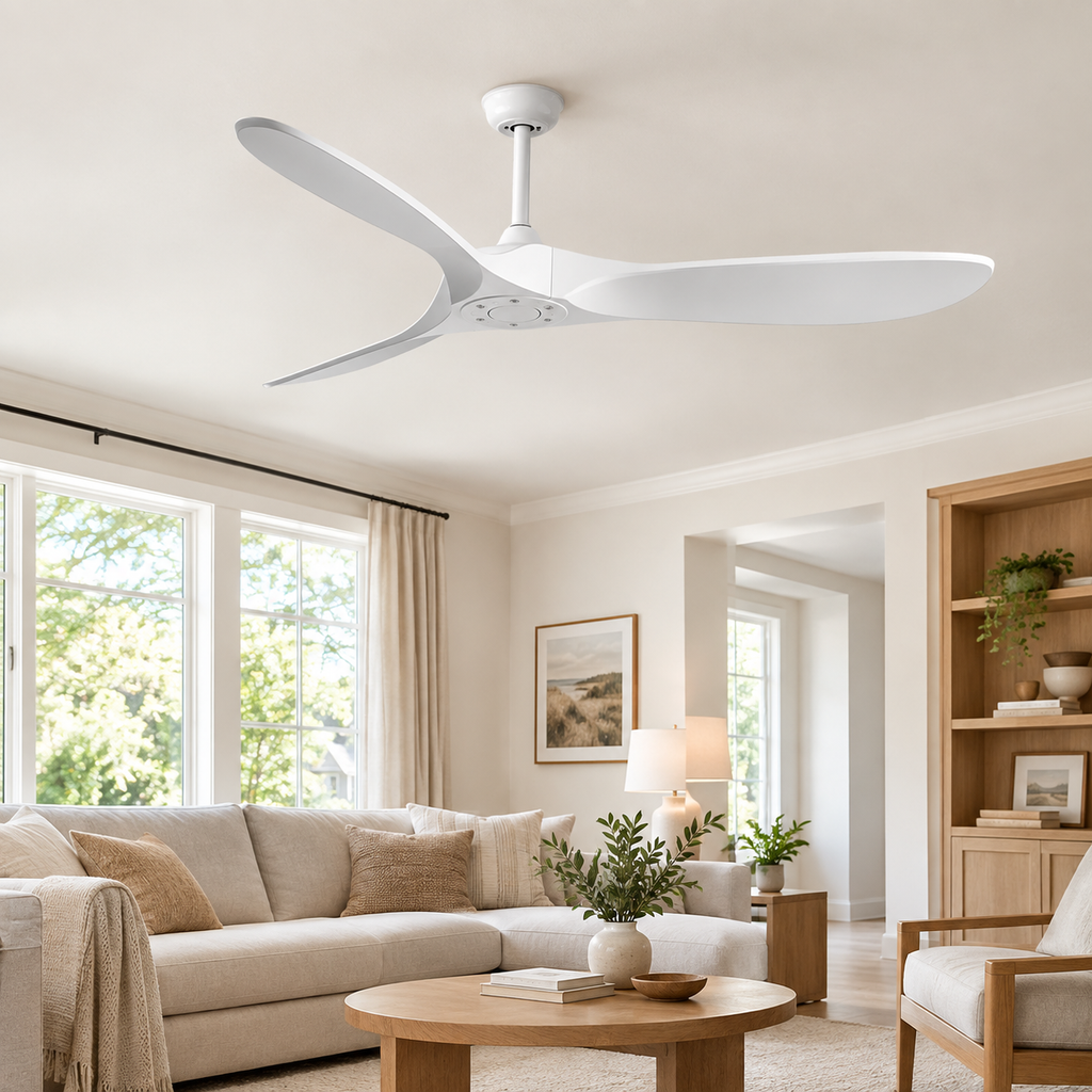 36/42/52/60 Inch Ceiling Fan Industrial Vintage ABS Ventilator No Light Remote Control Decorative Blower Retro Large Fans - Salon