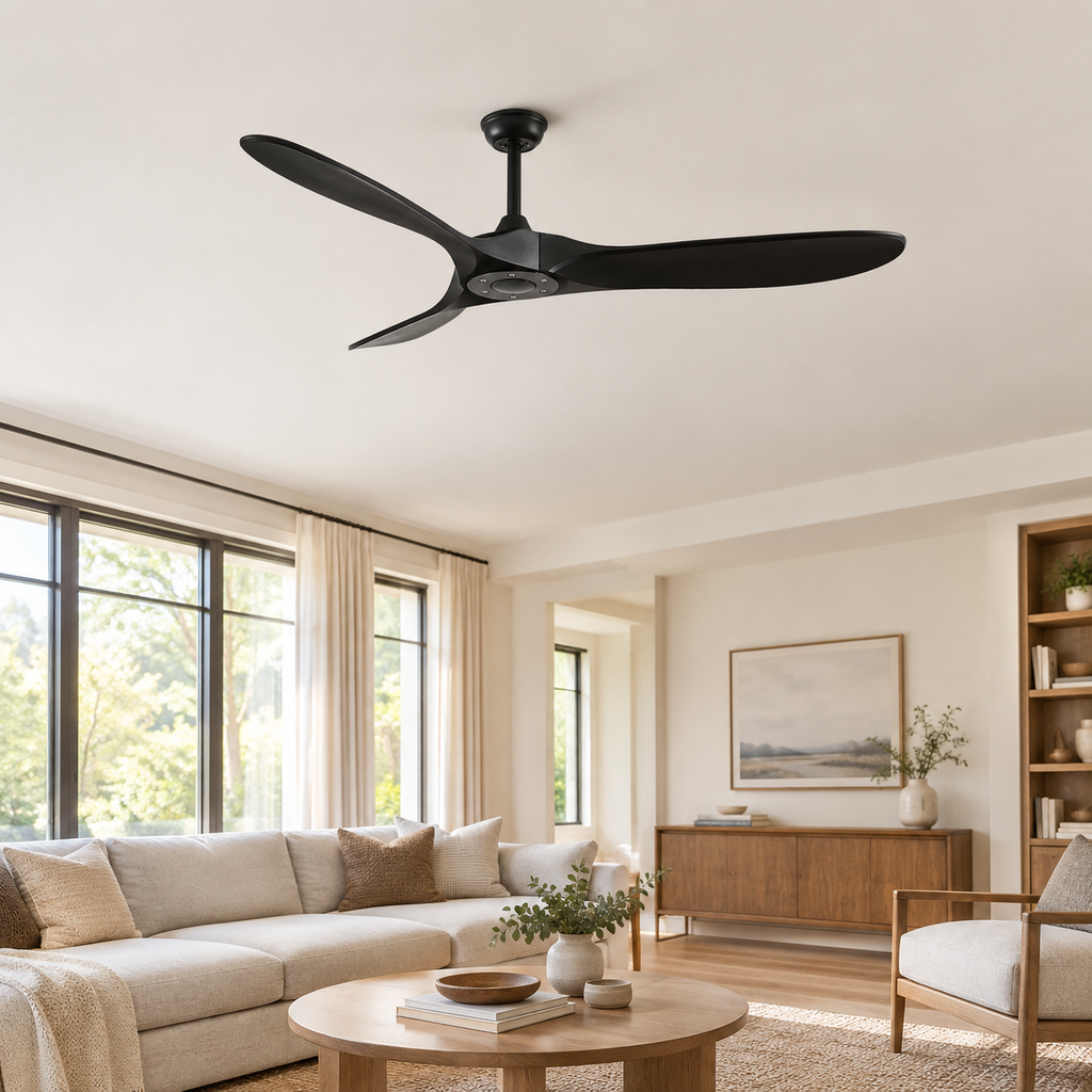 36/42/52/60 Inch Ceiling Fan Industrial Vintage ABS Ventilator No Light Remote Control Decorative Blower Retro Large Fans - Salon