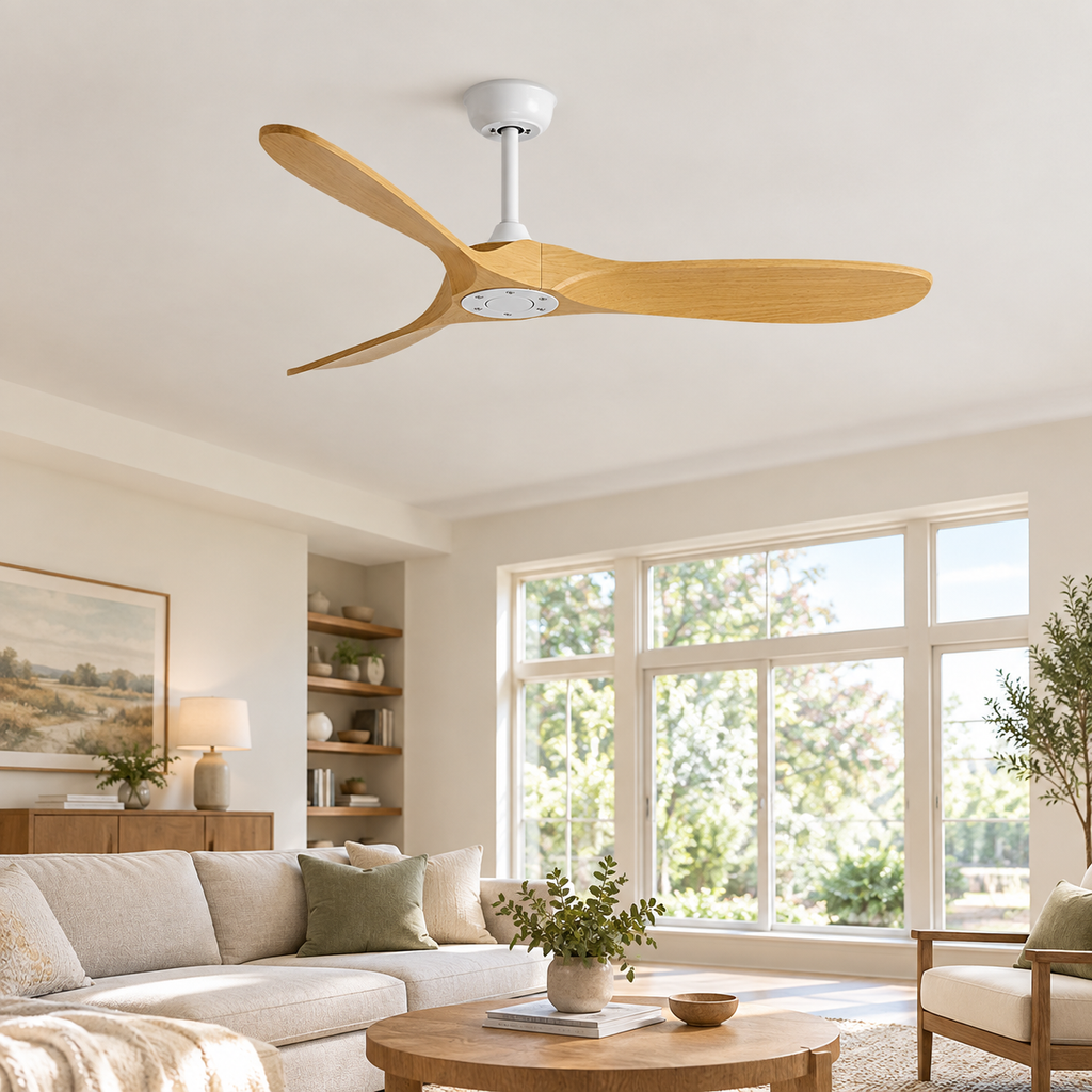 36/42/52/60 Inch Ceiling Fan Industrial Vintage ABS Ventilator No Light Remote Control Decorative Blower Retro Large Fans - Salon