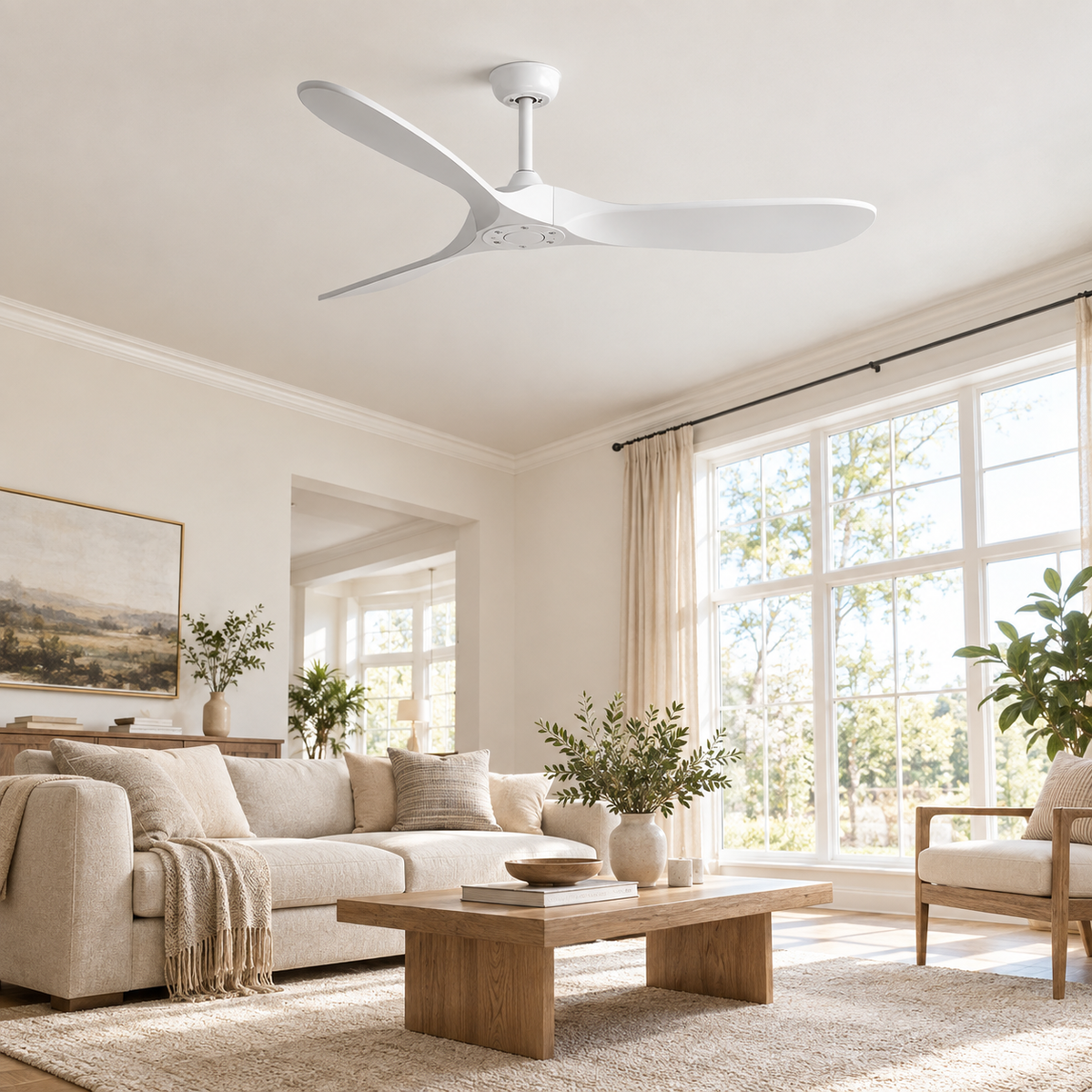 36/42/52/60 Inch Ceiling Fan Industrial Vintage ABS Ventilator No Light Remote Control Decorative Blower Retro Large Fans - Image 1 Image