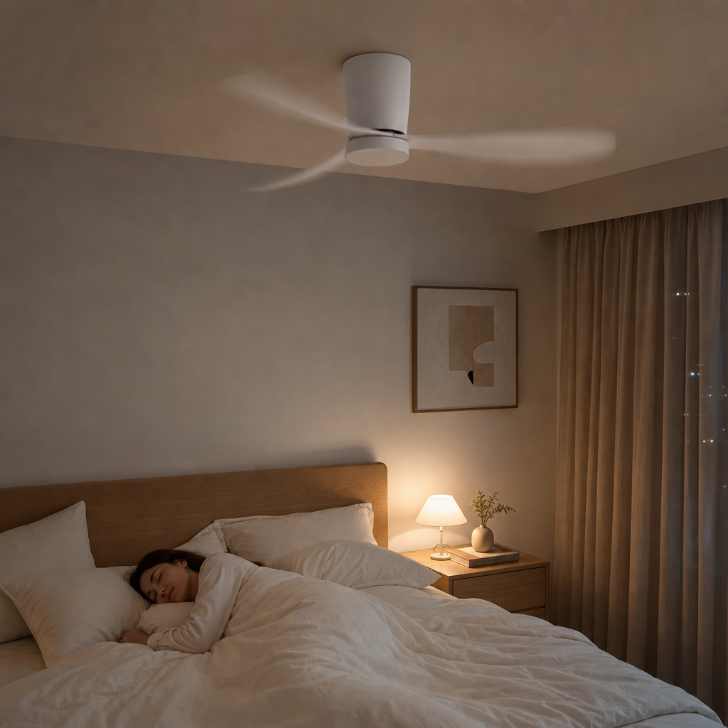 36/42/52 Inch Low Floor DC Motor Ceiling Fan with LED Light and Remote - 6-Speed Silent Deal for Bedroom Coffee Shop Home Hotel - Image 2 Image