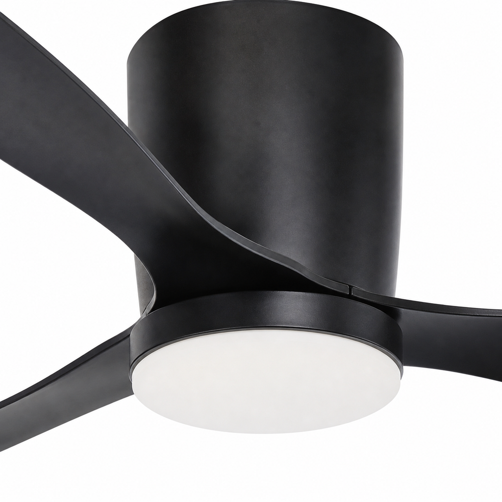 36/42/52 Inch Low Floor DC Motor Ceiling Fan with LED Light and Remote - 6-Speed Silent Deal for Bedroom Coffee Shop Home Hotel - Close up 1