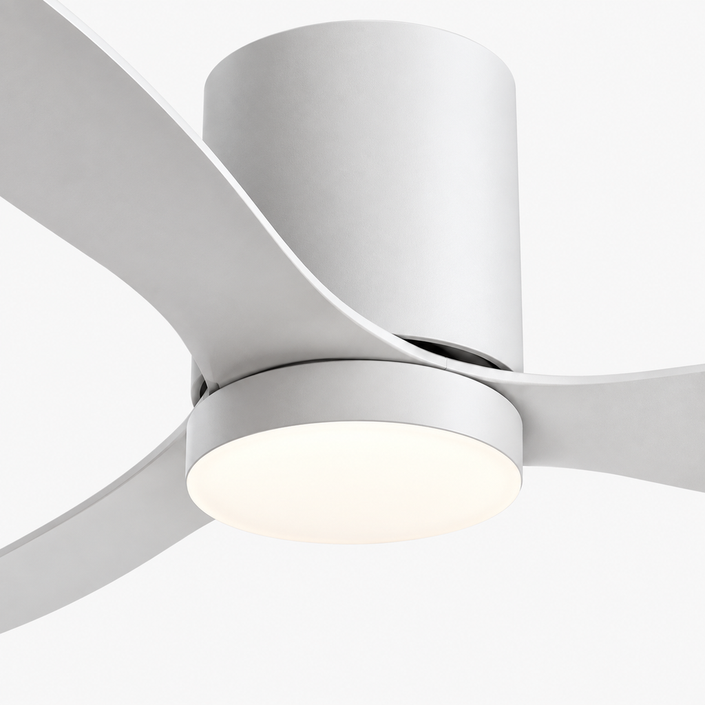 36/42/52 Inch Low Floor DC Motor Ceiling Fan with LED Light and Remote - 6-Speed Silent Deal for Bedroom Coffee Shop Home Hotel - Close up 1