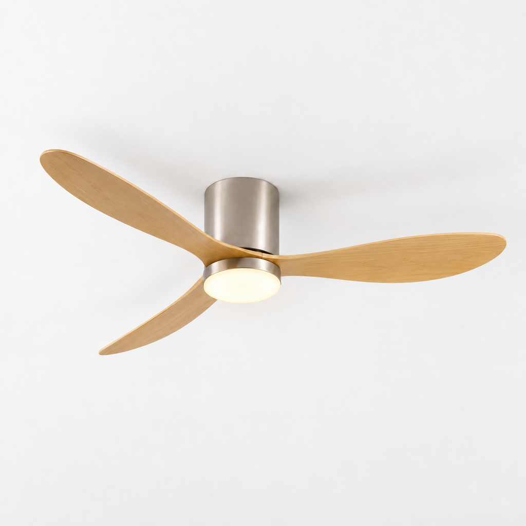 36/42/52 Inch Low Floor DC Motor Ceiling Fan with LED Light and Remote - 6-Speed Silent Deal for Bedroom Coffee Shop Home Hotel - Packshot