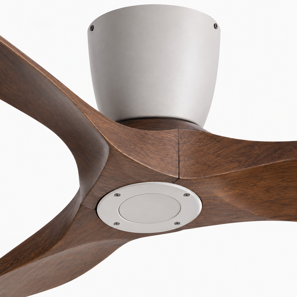 36/42/52 Inch Low Floor DC Motor Ceiling Fan with Light and Remote - 6-Speed Silent Deal NO Light for Low Ceilings for Bedroom - Close up 1