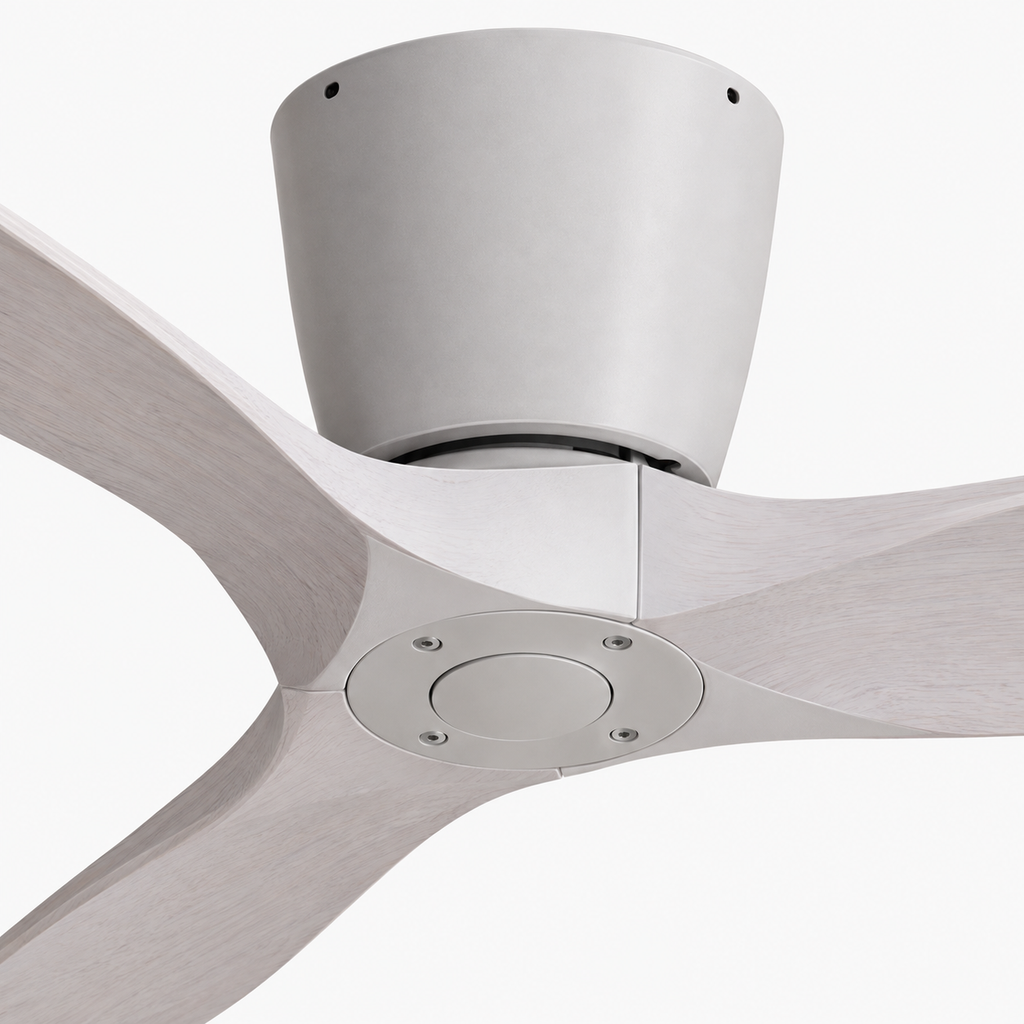 36/42/52 Inch Low Floor DC Motor Ceiling Fan with Light and Remote - 6-Speed Silent Deal NO Light for Low Ceilings for Bedroom - Close up 1