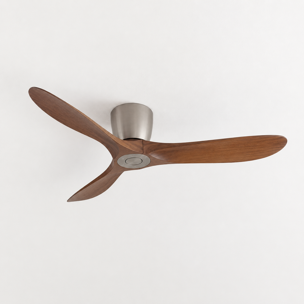 36/42/52 Inch Low Floor DC Motor Ceiling Fan with Light and Remote - 6-Speed Silent Deal NO Light for Low Ceilings for Bedroom - Packshot