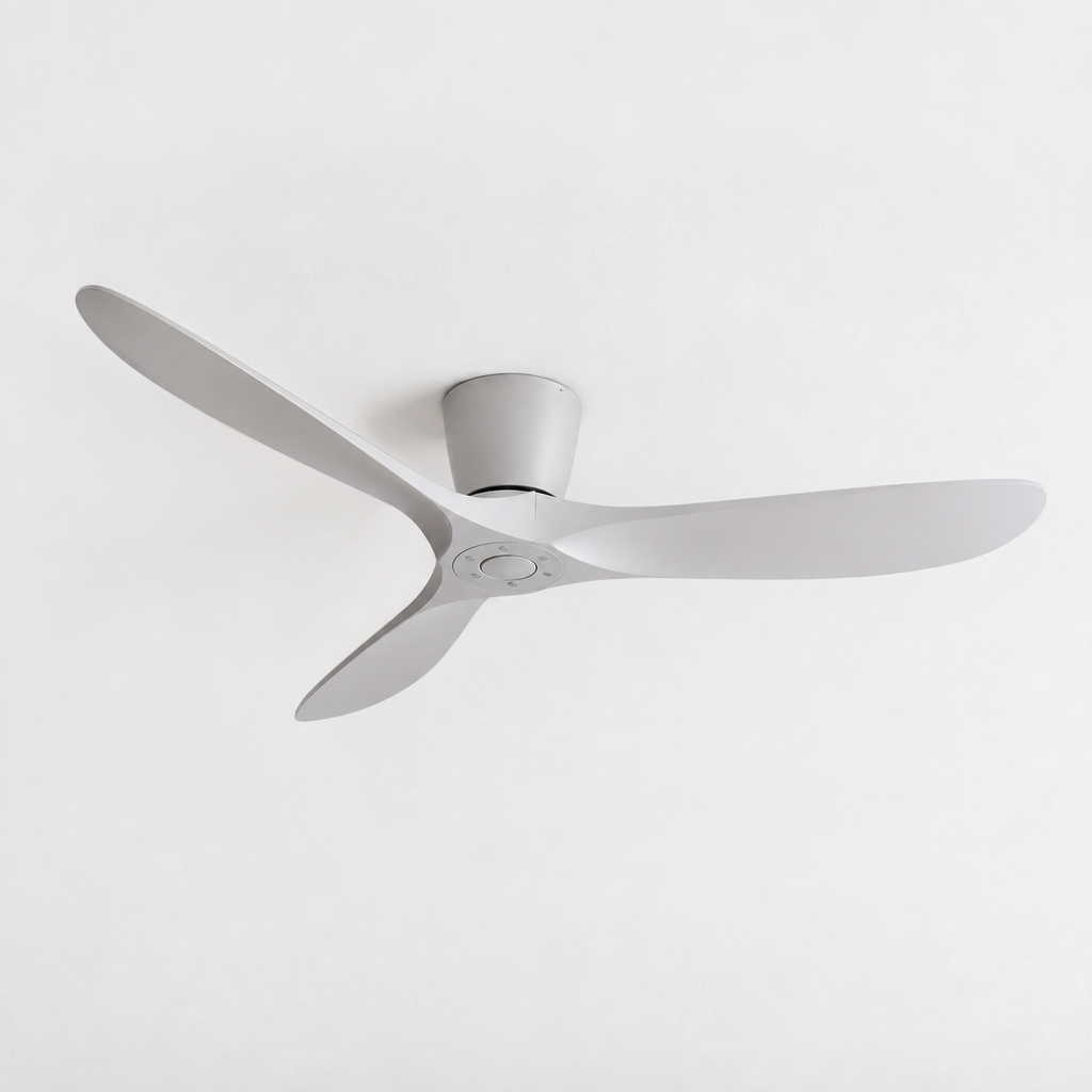 36/42/52 Inch Low Floor DC Motor Ceiling Fan with Light and Remote - 6-Speed Silent Deal NO Light for Low Ceilings for Bedroom - Packshot