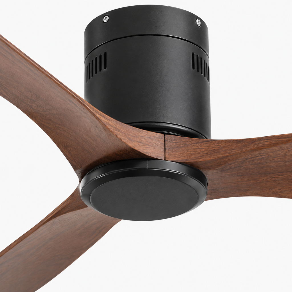 36/42/52 Inch Ultra-Thin DC Motor Ceiling Fan with Light and Remote - 6-Speed Silent Deal NO Light for Low Ceilings for Bedroom - Close up 1