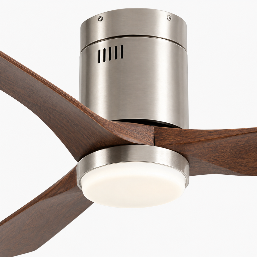 36/42/52 Inch Ultra-Thin DC Motor Ceiling Fan with Light and Remote - 6-Speed Silent Deal NO Light for Low Ceilings for Bedroom - Close up 1