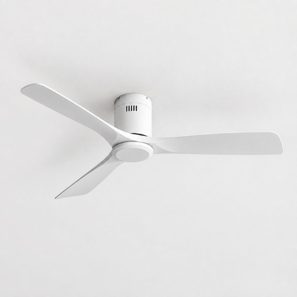 36/42/52 Inch Ultra-Thin DC Motor Ceiling Fan with Light and Remote - 6-Speed Silent Deal NO Light for Low Ceilings for Bedroom - Packshot