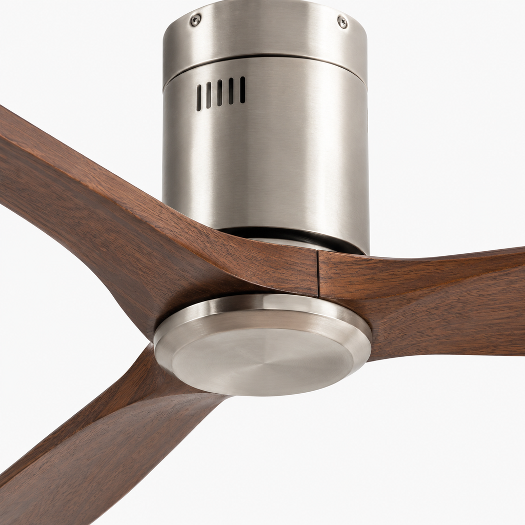 36/42/52 Inch Ultra-Thin DC Motor Ceiling Fan with Light and Remote - 6-Speed Silent Deal NO Light for Low Ceilings for Bedroom - Close up 1