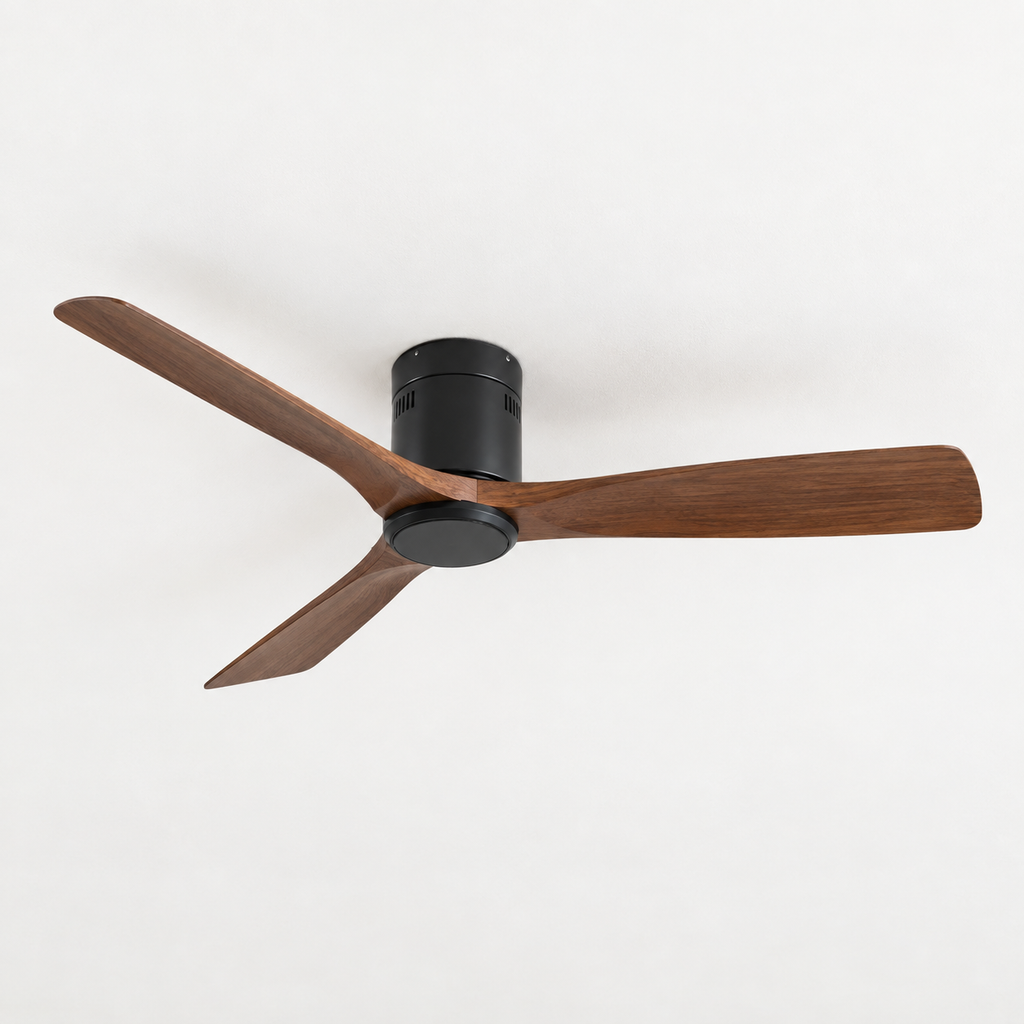 36/42/52 Inch Ultra-Thin DC Motor Ceiling Fan with Light and Remote - 6-Speed Silent Deal NO Light for Low Ceilings for Bedroom - Packshot