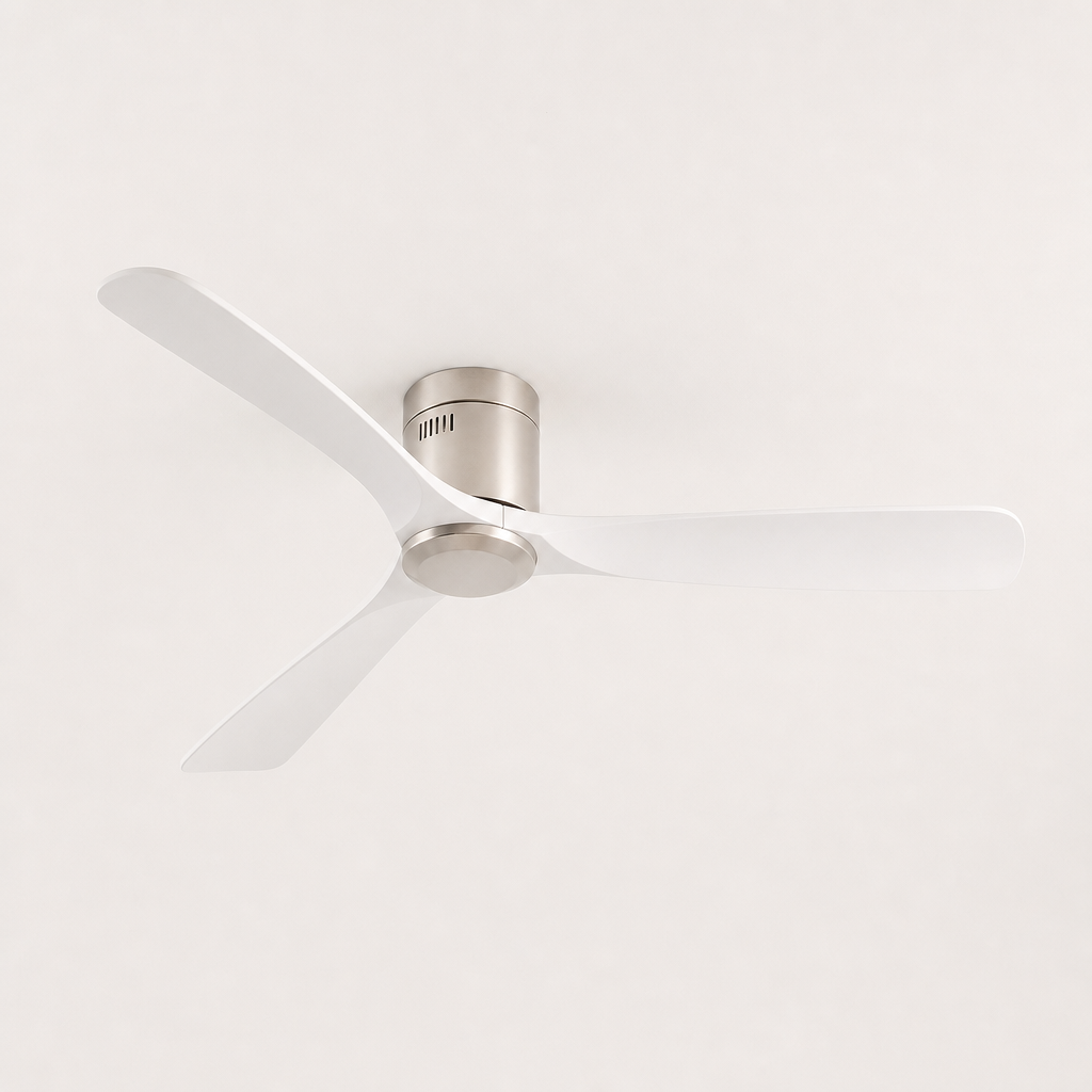 36/42/52 Inch Ultra-Thin DC Motor Ceiling Fan with Light and Remote - 6-Speed Silent Deal NO Light for Low Ceilings for Bedroom - Packshot