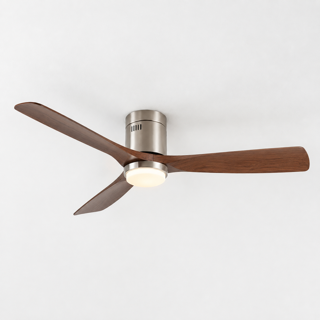 36/42/52 Inch Ultra-Thin DC Motor Ceiling Fan with Light and Remote - 6-Speed Silent Deal NO Light for Low Ceilings for Bedroom - Packshot