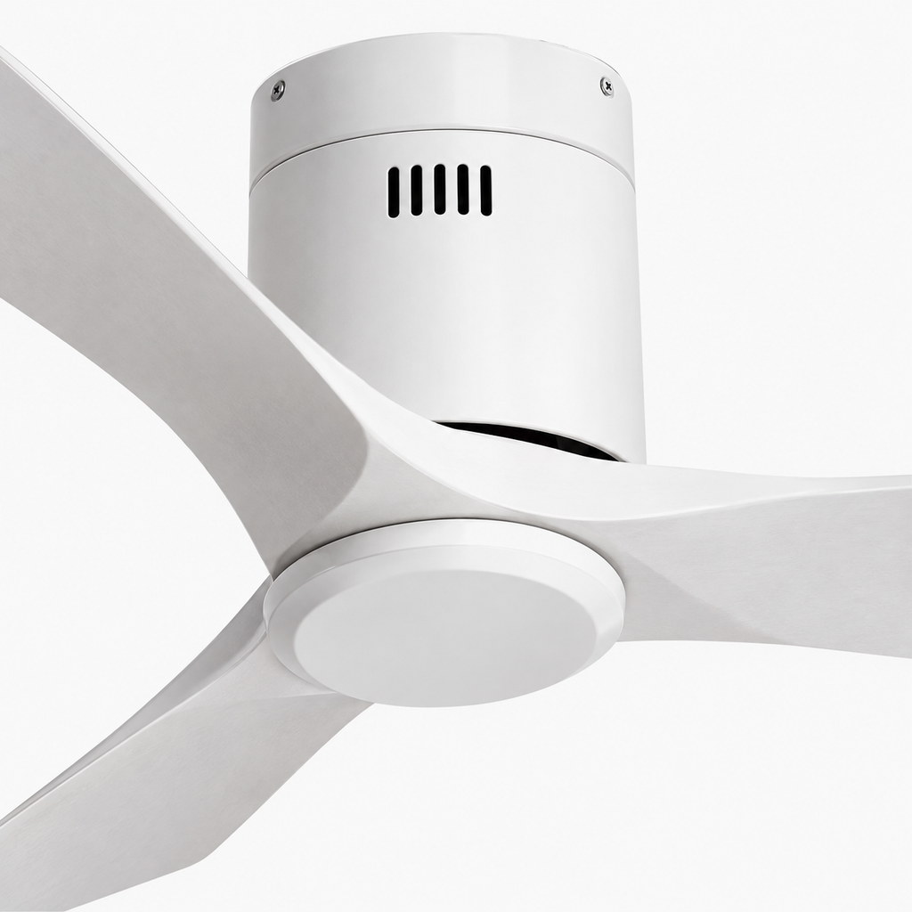 36/42/52 Inch Ultra-Thin DC Motor Ceiling Fan with Light and Remote - 6-Speed Silent Deal NO Light for Low Ceilings for Bedroom - Close up 1