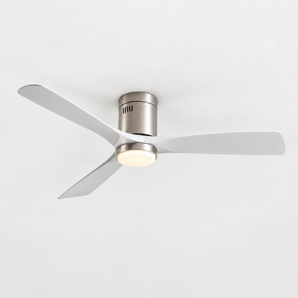 36/42/52 Inch Ultra-Thin DC Motor Ceiling Fan with Light and Remote - 6-Speed Silent Deal NO Light for Low Ceilings for Bedroom - Packshot