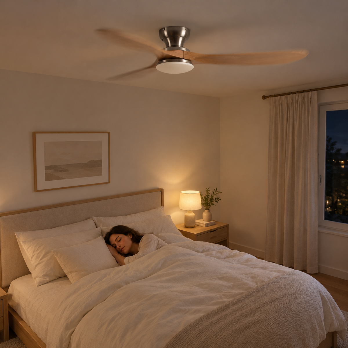 36/42/52inch Low Floor Ceiling Fan Light Remote Control Led Lights Indoor Restaurant Solid Wood Fan Leaves With Fan Chandelier - Image 2 Image